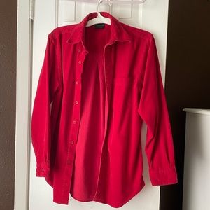 Vintage red corduroy button up shirt